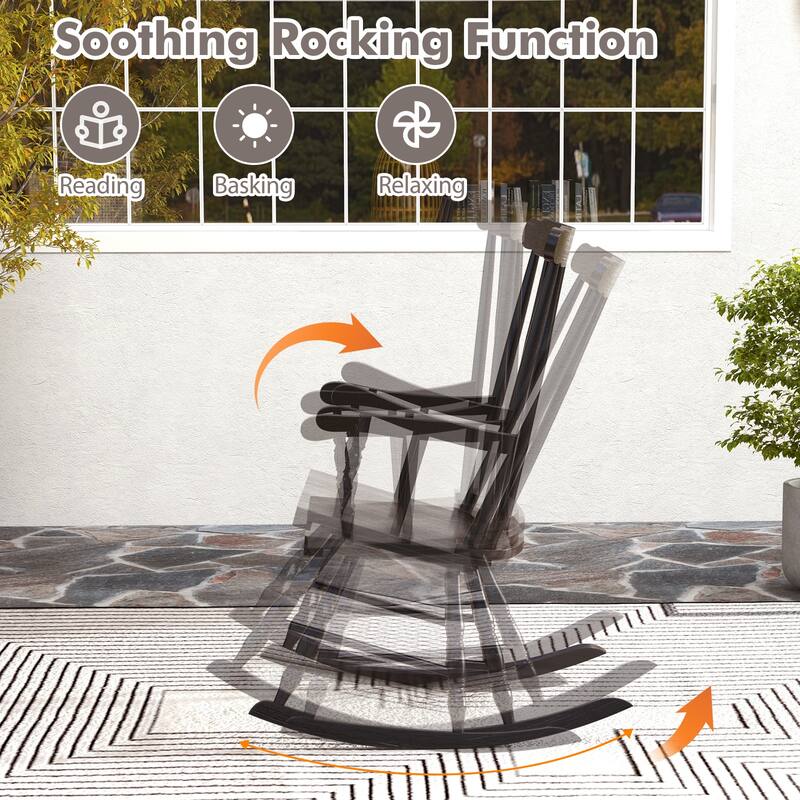 Costway Set of 2 Wood Rocking Chair Glossy Finish - See Details