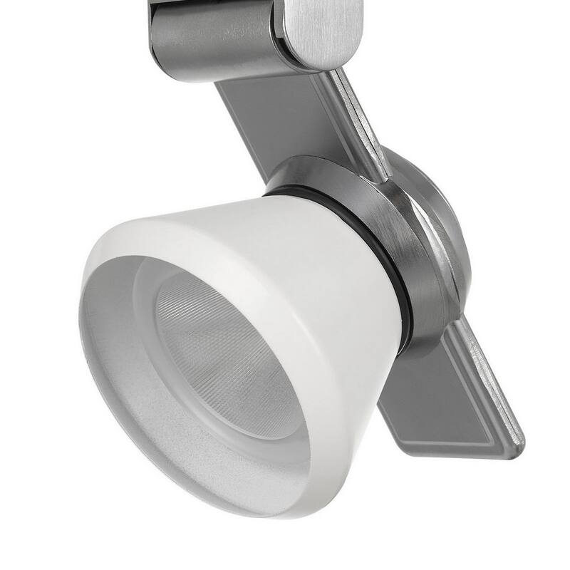 12W Integrated LED Metal Track Fixture with Cone Head, Silver and White