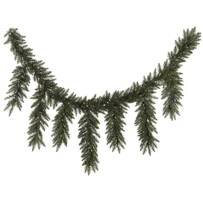 Vickerman 9' Camdon Fir Icicle Artificial Christmas Garland, Multi-colored LED Mini Lights - Multicolor