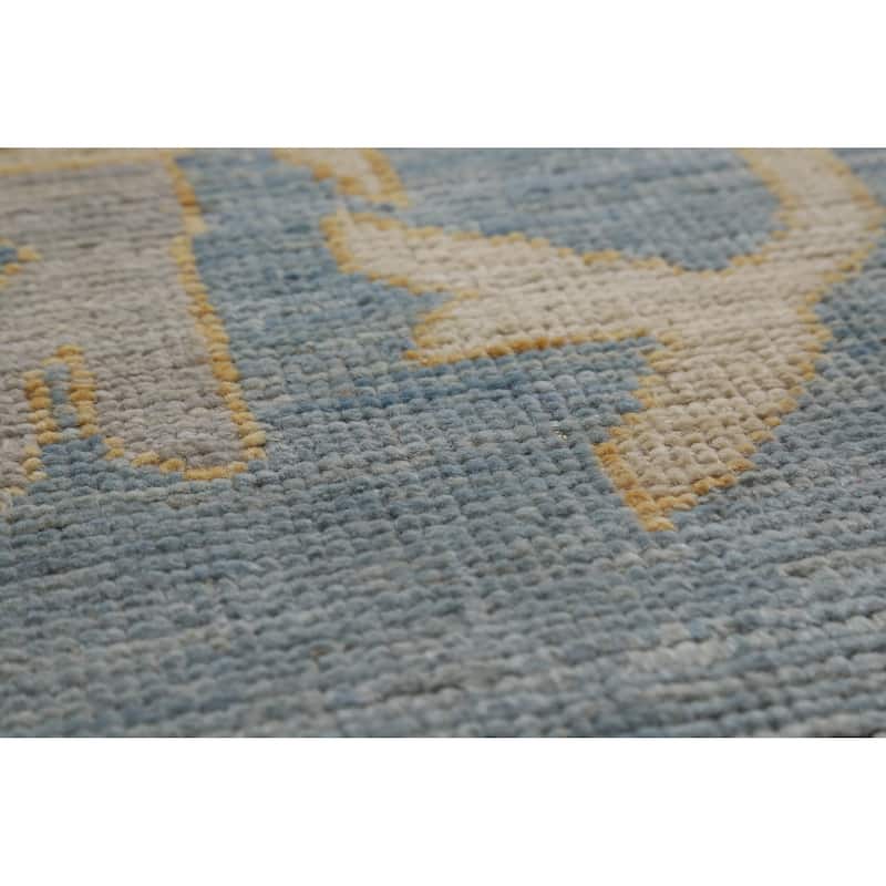Hand Knotted Oriental 100% Wool Carpet Transitional All-Over Greys & Charcoal Oushak Area Rug - 11' 9'' X 9' 4''