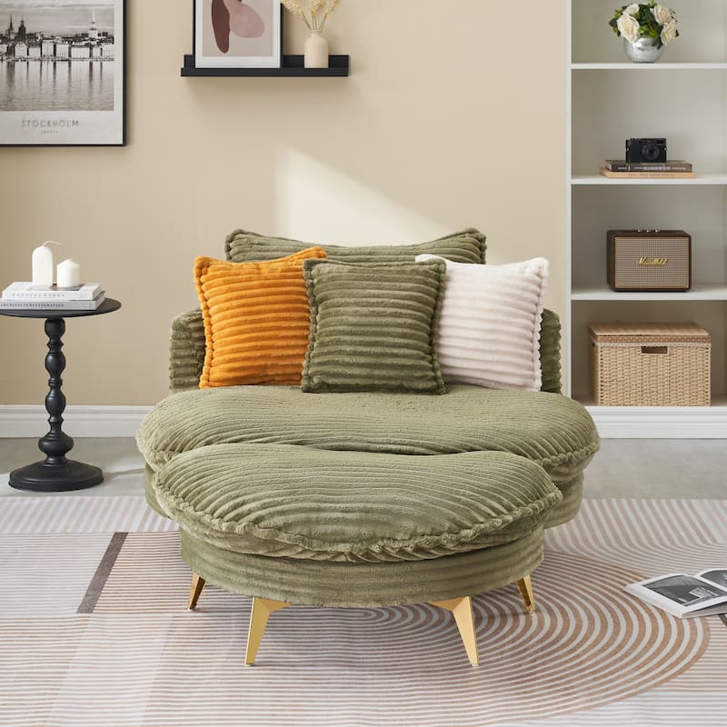 65-Inch Corduroy Sofa with Matching Pillows for Small Spaces