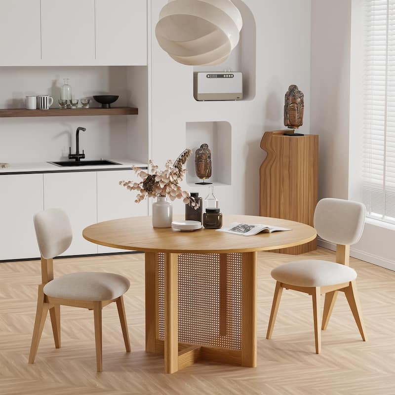 Solid Wood 52'' Round Dining Table for 6 People Nordic style - 52*30