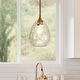 preview thumbnail 8 of 19, LALUZ Modern 1-Light Brass Gold Pendant Hand-blown Clear Glass Light for Kitchen Island