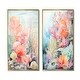 preview thumbnail 12 of 10, Designart "Pastel Colors Watercolor Corals" Coastal Coral Under Water Framed Art Set Of 2 - Animals Wall Decor 2 Pieces