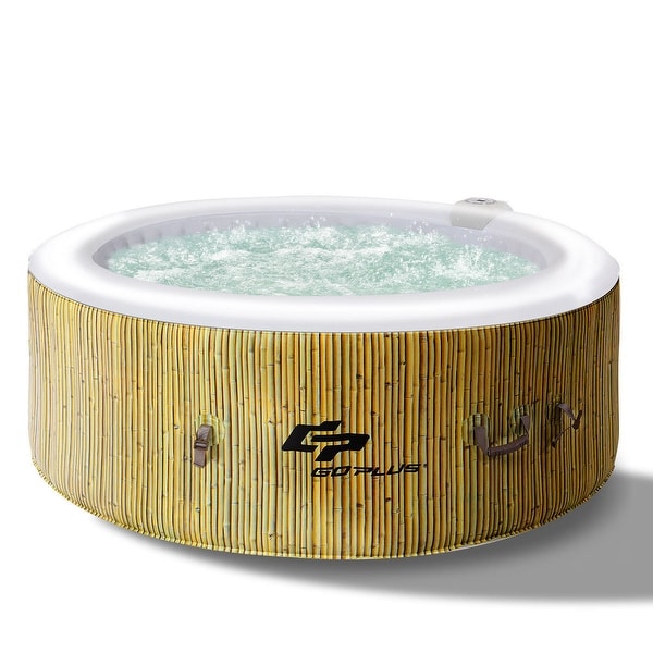 Goplus 4 Person Inflatable Hot Tub Jets Bubble Massage Spa White. Opens flyout.