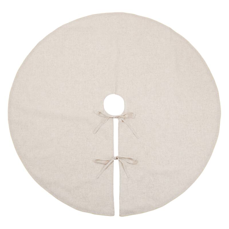 Linen Blend Decorative Christmas Tree Skirt - 72"x72" - Gold