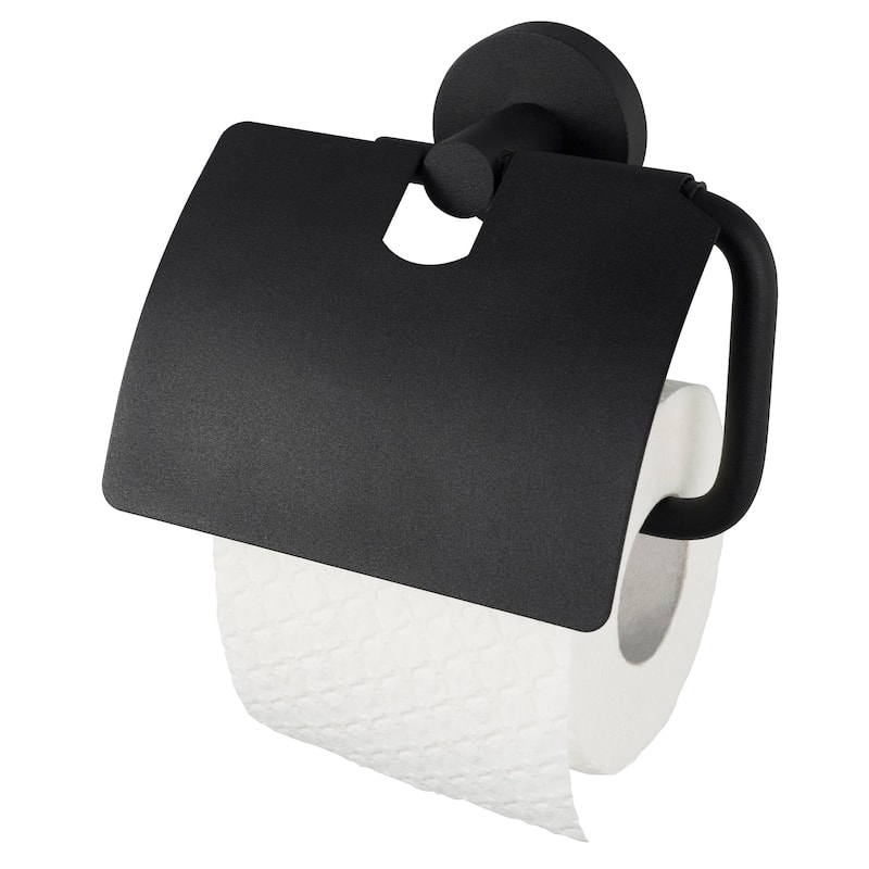 Kosmos Toilet Roll Holder with cover Black
