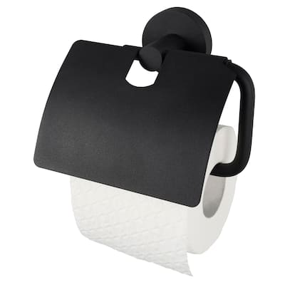 Kosmos Toilet Roll Holder with cover Black