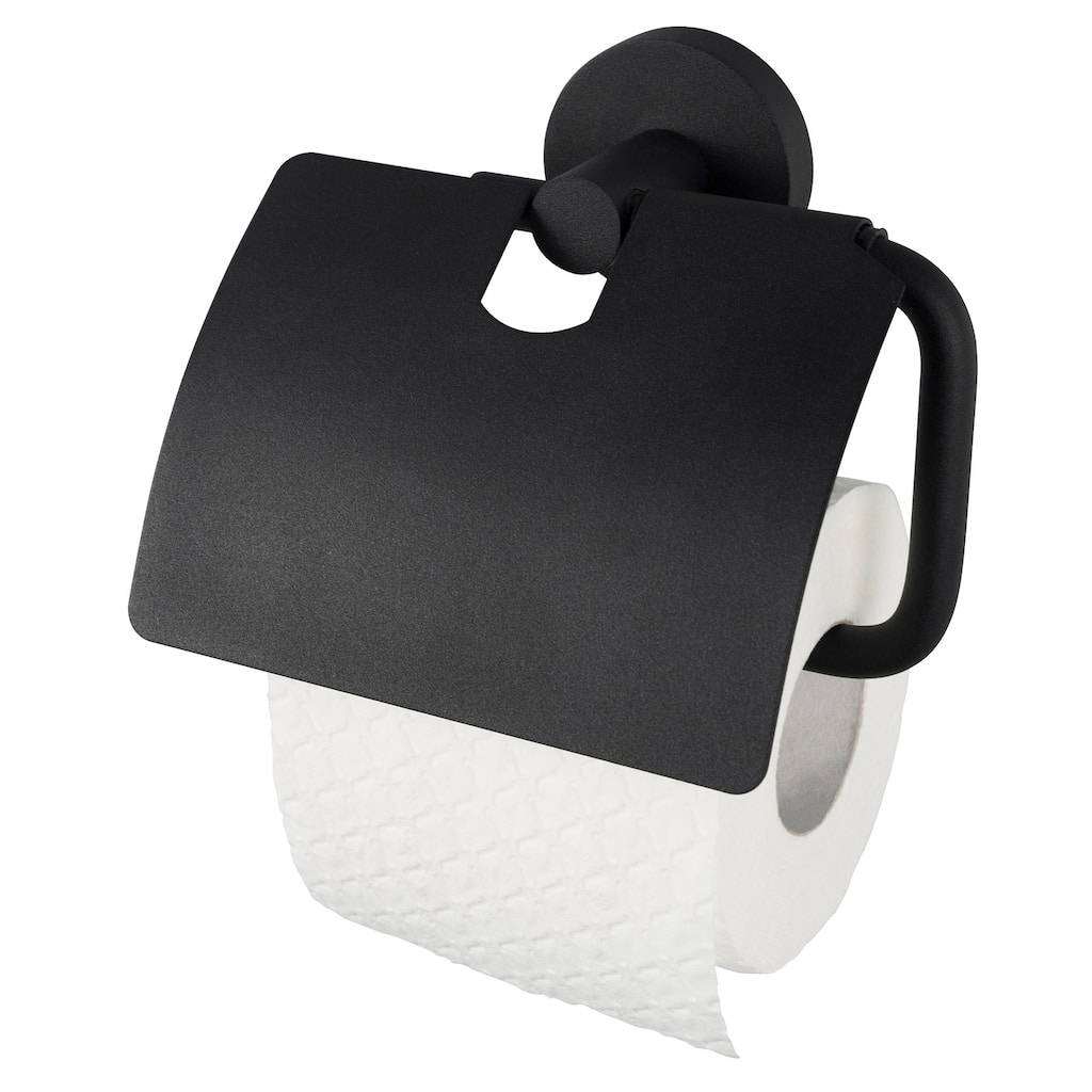 Kosmos Toilet Roll Holder with cover Black