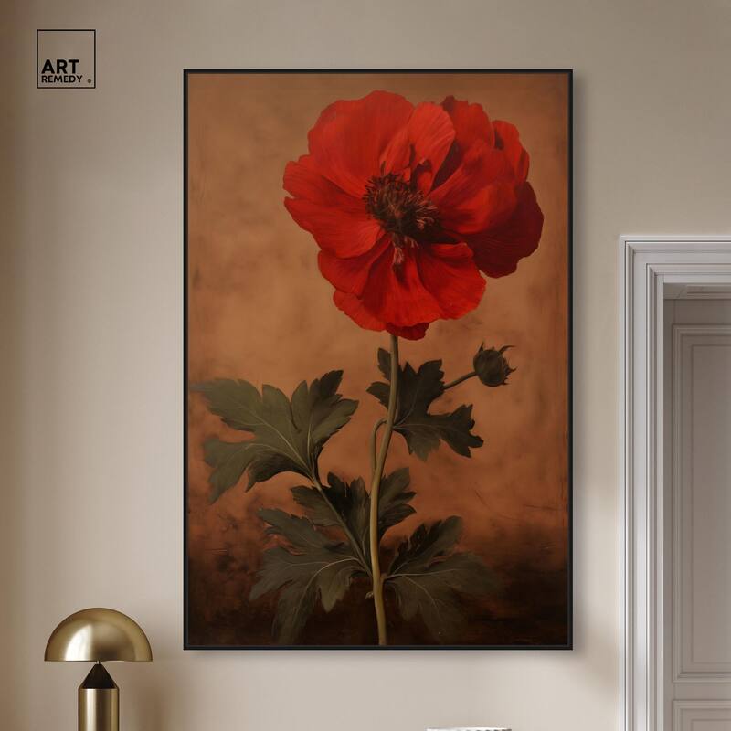 Flourish in Red II Canvas by Art Remedy