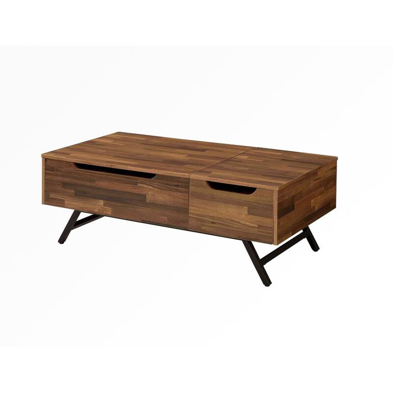 48"L Walnut Lift Top Coffee Table with Storage - Brown