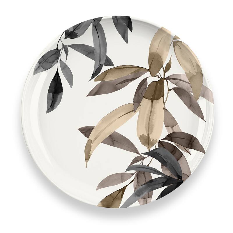 Abode Homewares Bali Leaves Merge Dinner Plate - Brown - 10.5" - Set of 6