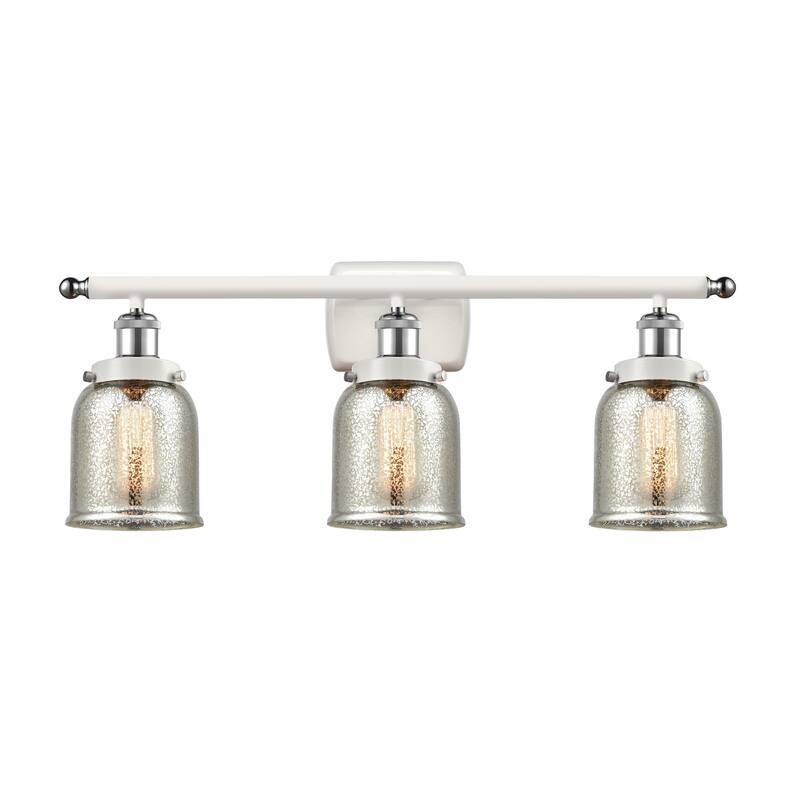 Innovations Lighting Ballston Urban Bell - 3 Light 26" Bath Vanity Light - Silver Plated Mercury/White and Polished Chrome