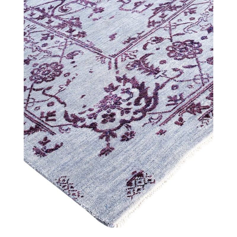 Ikat One-of-a-Kind Hand-Knotted Area Rug, Blue - 9' 1" x 12' 1"