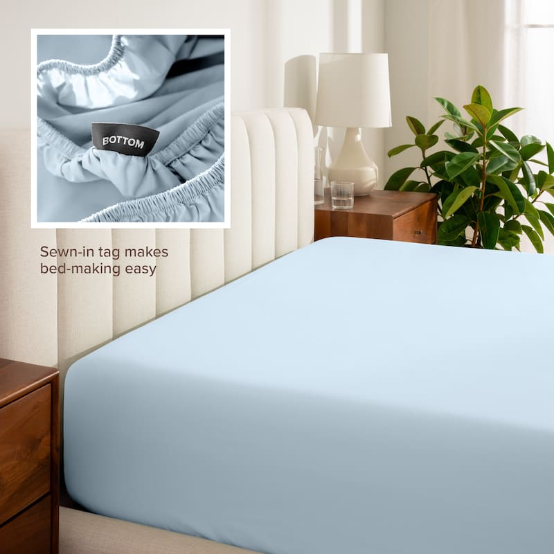Bare Home Organic Cotton Percale Fitted Bottom Sheet