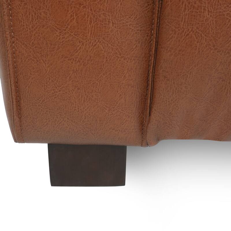 Light Brown Fabric 3 Seater Sofa with Contemporary Tuxedo Design