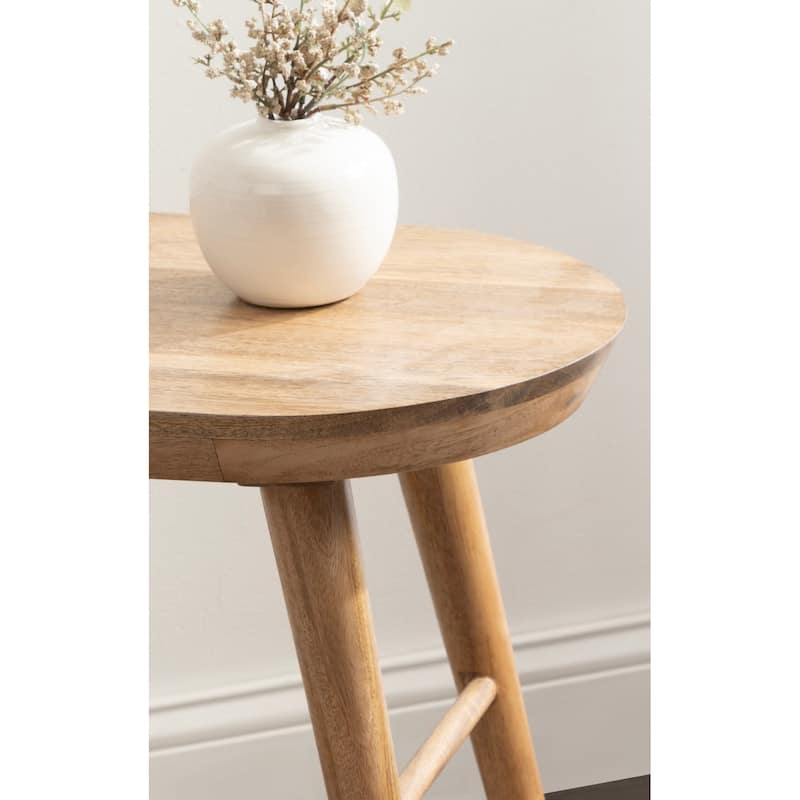Kate and Laurel Conan Oval Wood Side Table - 22x14x22