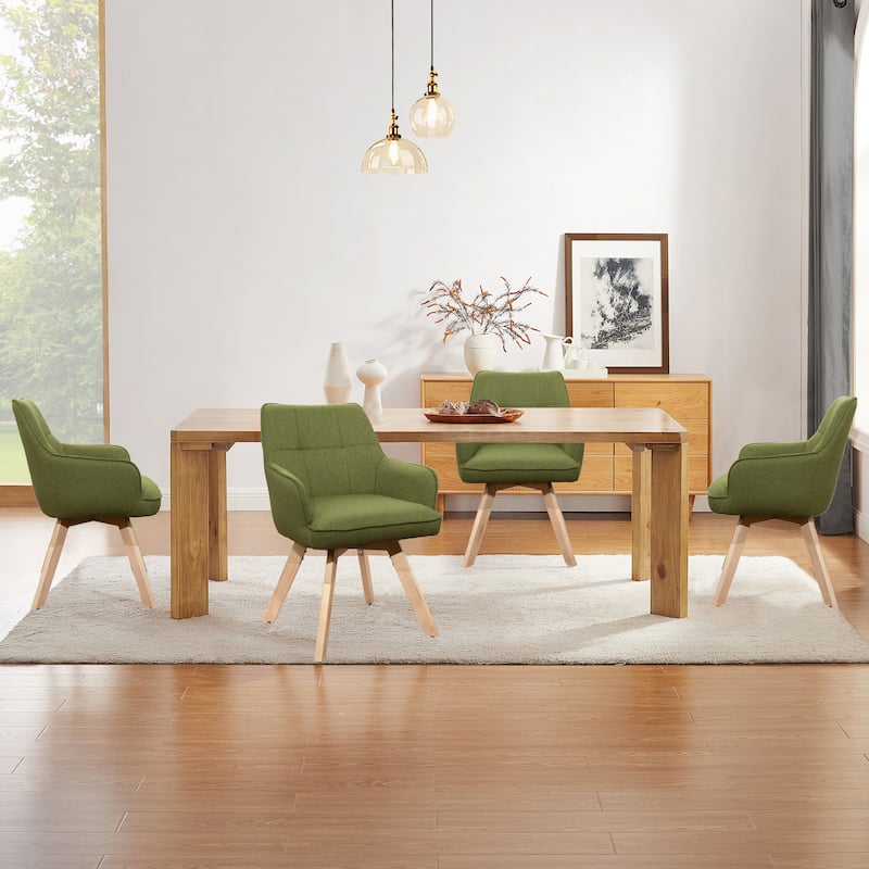 Art Leon Swivel Fabric Dining Arm Chair (Set of 2)