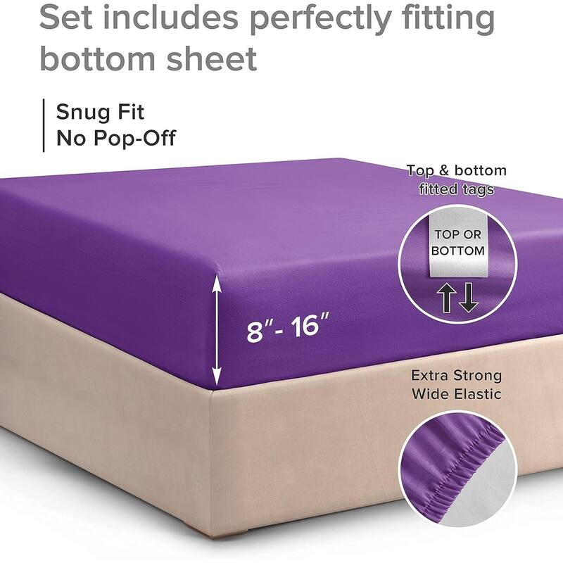 CGK Linens Microfiber 8" - 16" Deep Pocket Soft Fitted Sheet