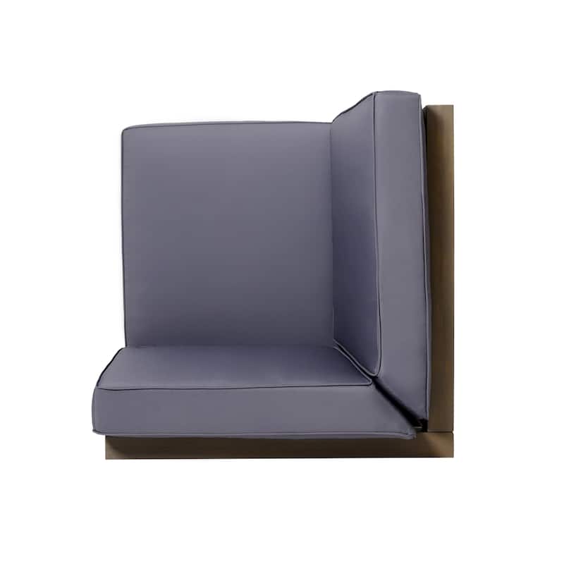Brava Outdoor 11 Seater Acacia Wood Sectional Sofa and Club Chair Set by Christopher Knight Home