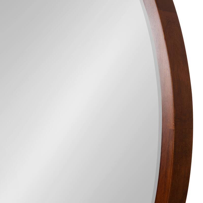 Kate and Laurel McLean Round Wood Framed Wall Mirror