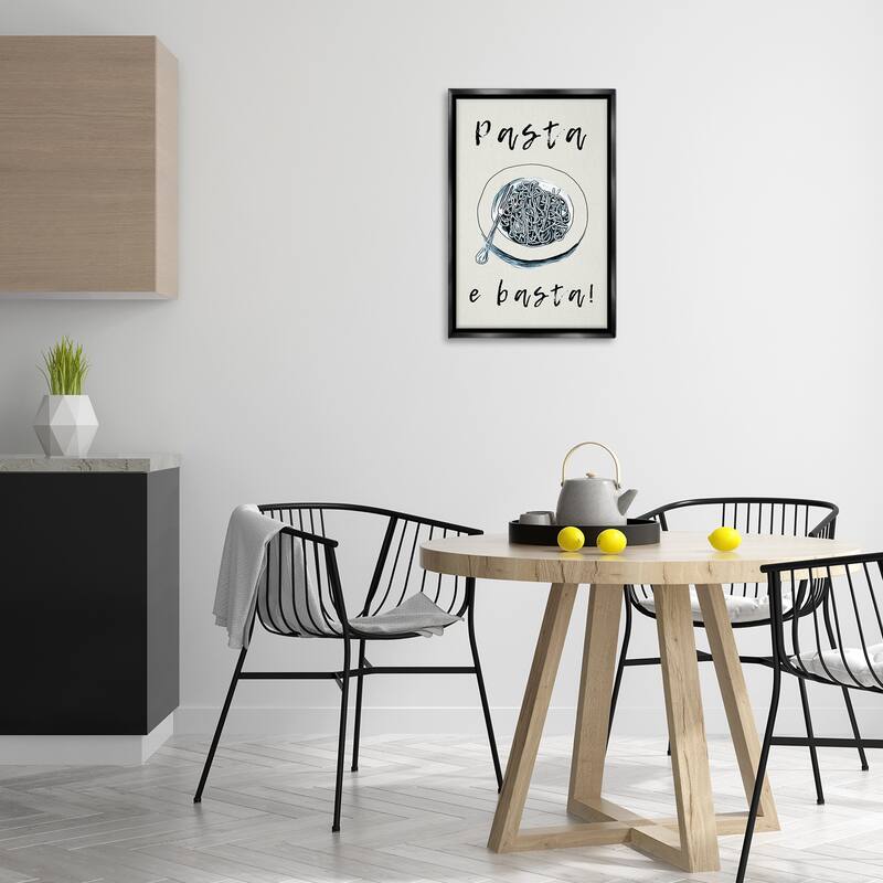 Stupell Pasta e Basta Meal Framed Floater Canvas Wall Art Design By Andreas Magnusson