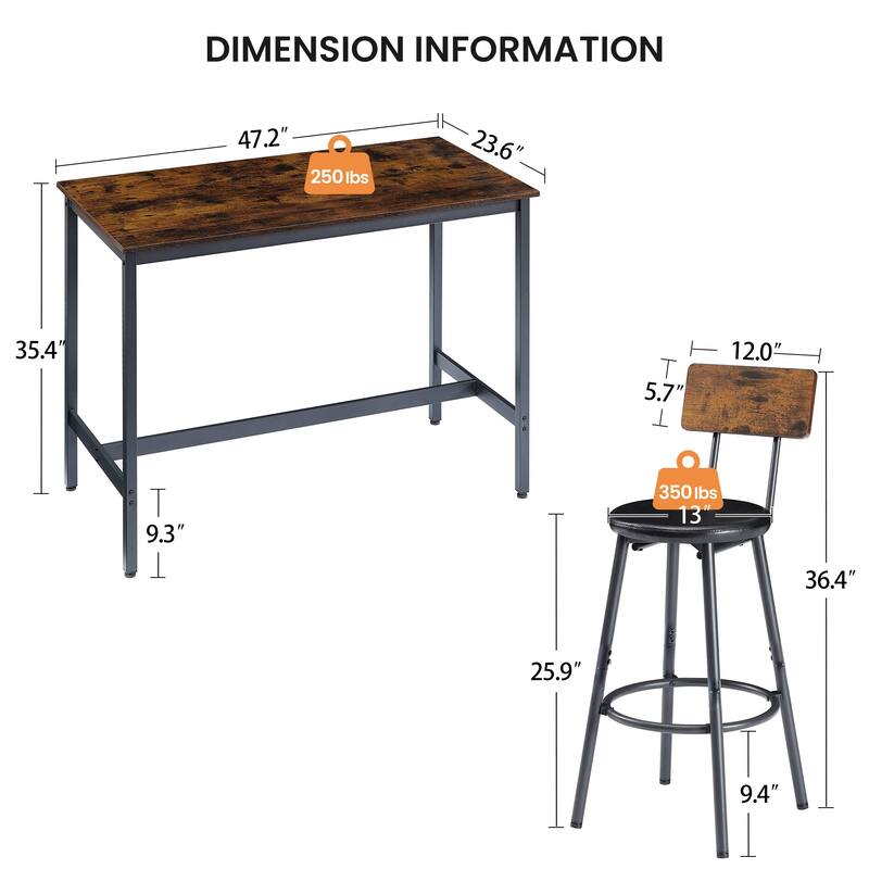 Pub High Dining Table 7 Piece Set
