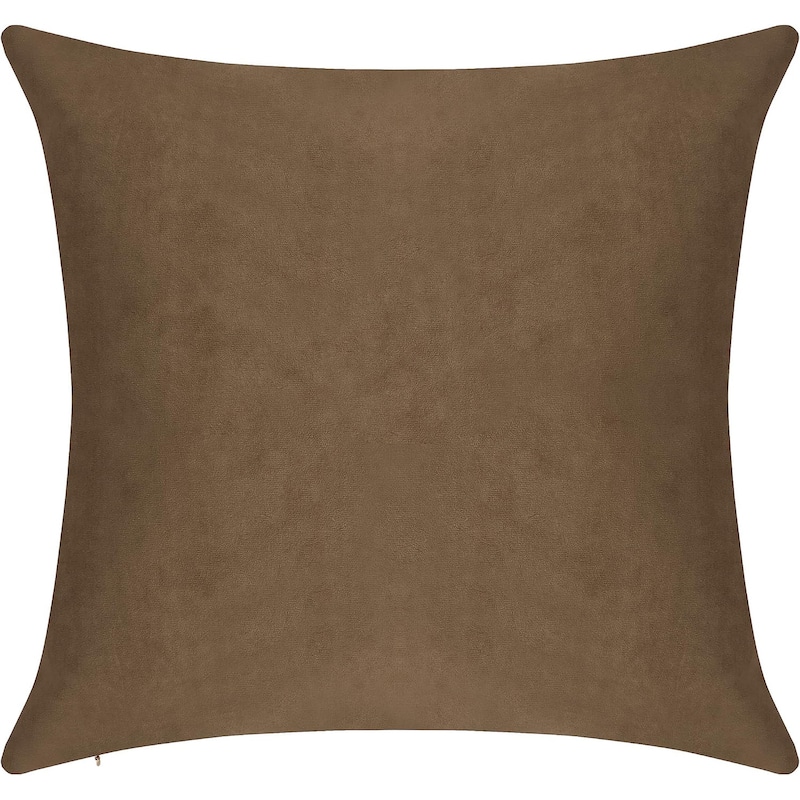 Delara Pack of 1 Velvet Decorative Throw Pillow Cover 20x20 Inches, Cushion Cover, Soft and Breathable Fabric, Hidden Zipper - Cover Only - Dark Brown
