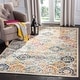 preview thumbnail 14 of 18, SAFAVIEH Madison Avery Boho Chic Distressed Area Rug - Ivory/Aqua - 5' 3" x 7' 6"