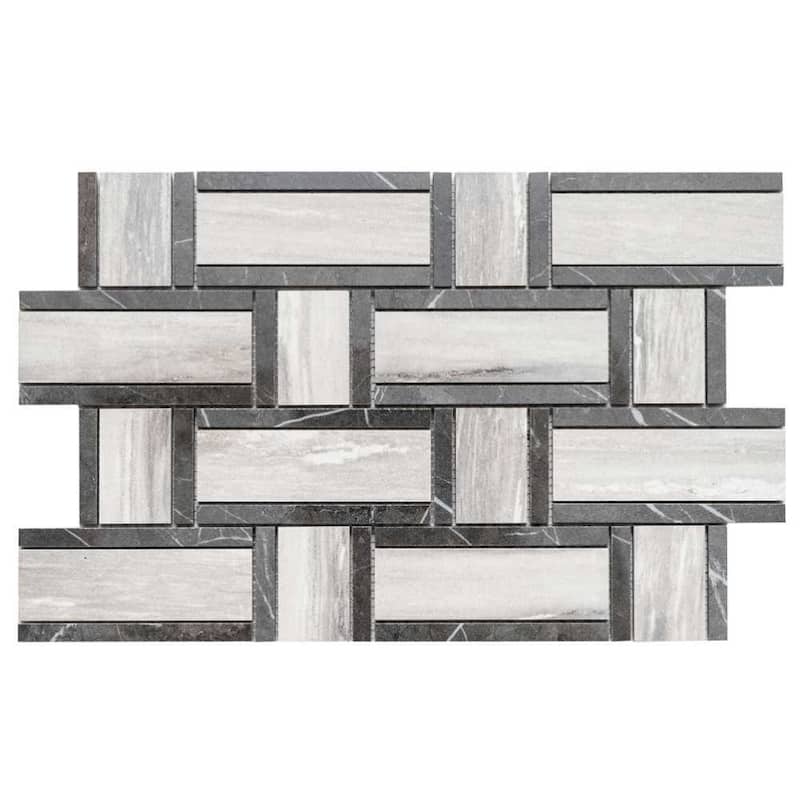 Stately Tre Basketweave 9.5x14 Porcelain Mosaic Tile - Floor, Wall, Backsplash