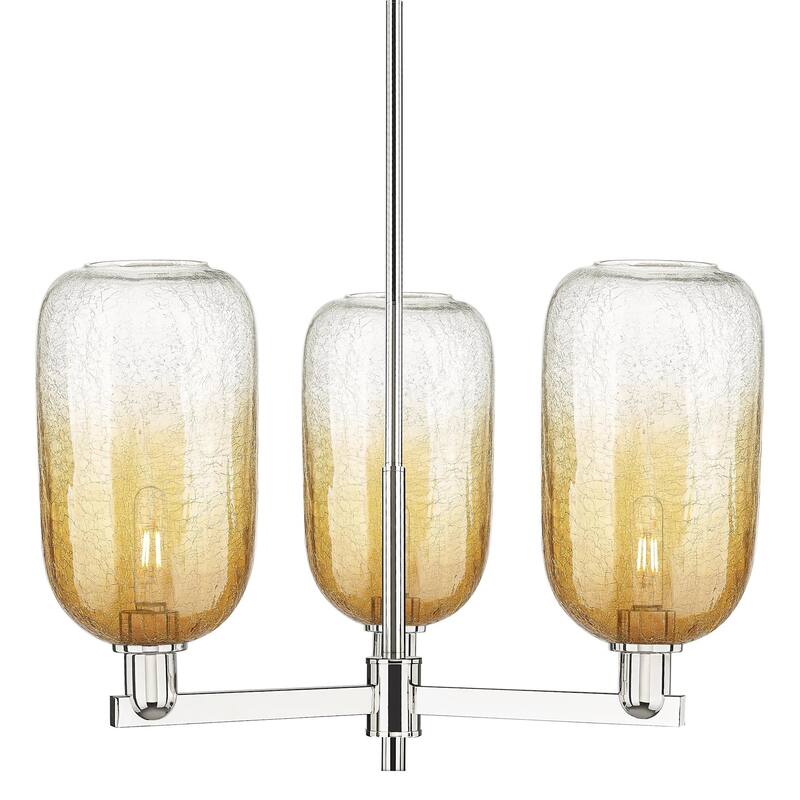 Innovations Lighting 716-3CR-17-18 Brookhaven Cloche Chandelier - Polished Nickel / Amber