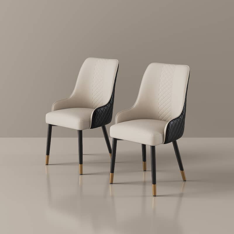 Kuna Mid-Century Faux Leather Dining Chair, Metal Legs, Density Sponge