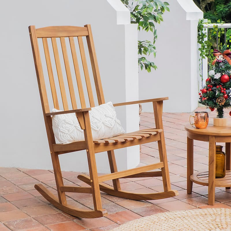 Cambridge Casual Alston 3-piece Teak Outdoor Rocking Chair Chat Set