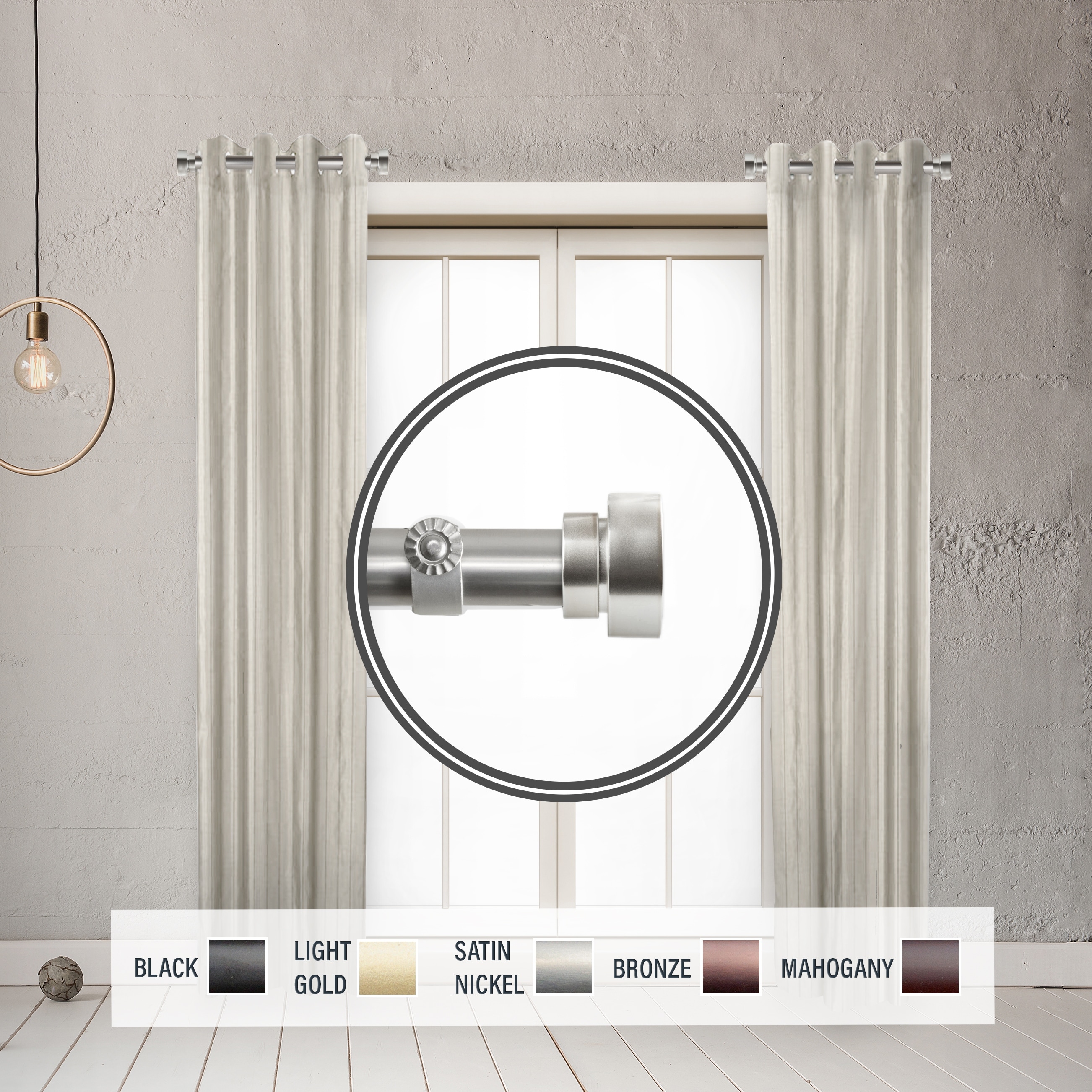 InStyleDesign 1" Side Curtain Rod 12-20 inch long (Set of 2)
