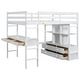 preview thumbnail 10 of 18, Full Size Loft Bed with Built-in Desk with Two Drawers,Shelves and Drawers,Multifunctional Loft Bed With Storage