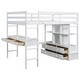 preview thumbnail 12 of 10, Multi-functional Design Full Size Loft Bed with Built-in Desk with 2 Drawers and Storage Shelves, Space Saving, White