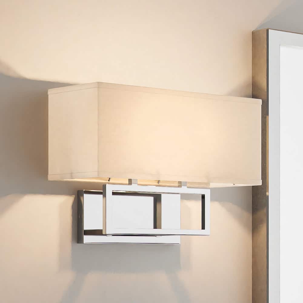 Luxury New-Traditional Wall Sconce, 10H x 12W, with Minimalist Style, Brushed Nickel, BWB2144 by Urban Ambiance