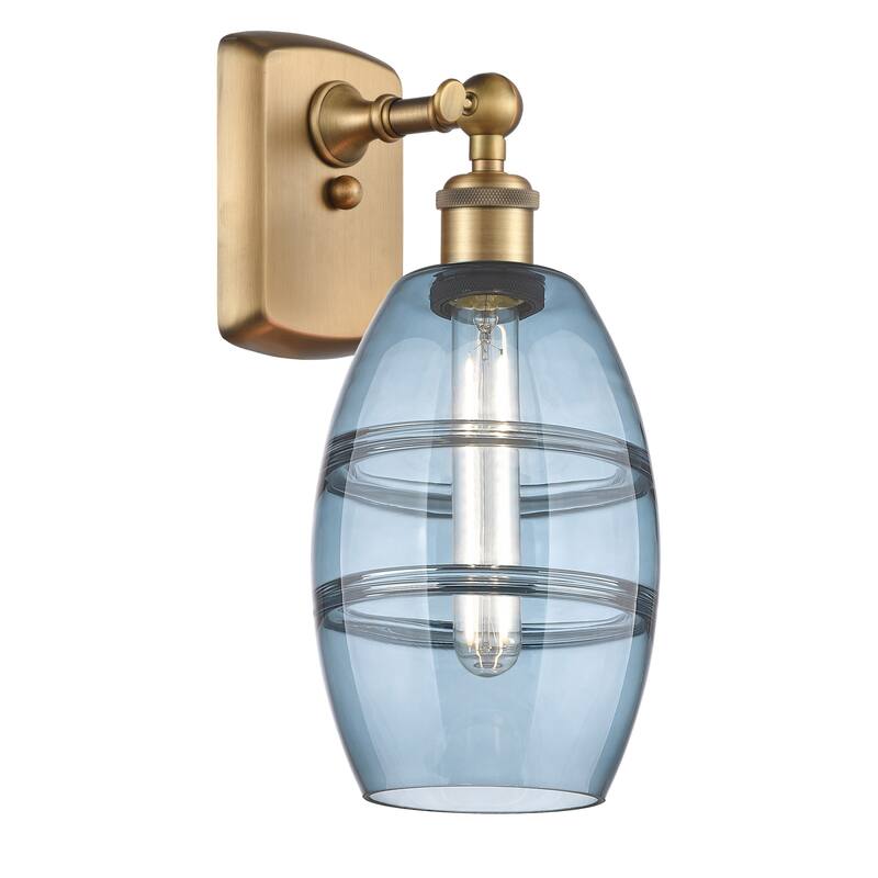 Innovations Lighting 516-1W-10-6 Vaz Sconce Vaz 10" Tall Wall Sconce - Brushed Brass / Princess Blue
