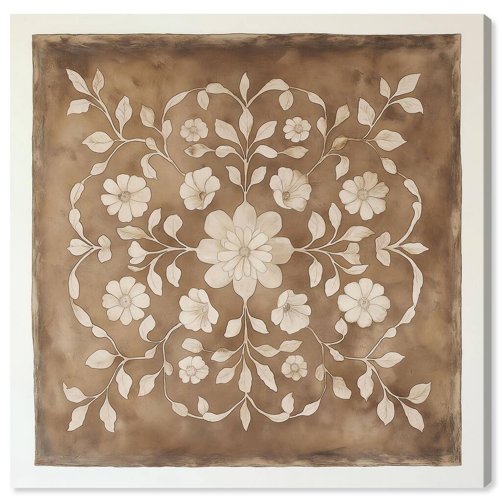 Floral Mandala Canvas by Art Remedy, Gallery Wrapped