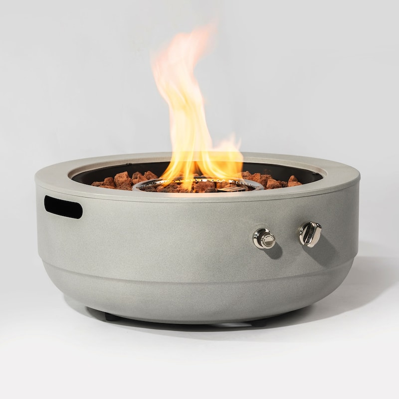 24" Propane Gas Round Steel Fire Pit Bowl with 50000 BTU