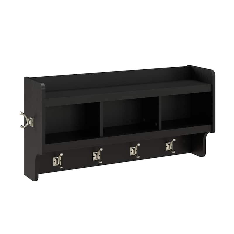 Woodland 40W Wall Mounted Coat Rack with Shelf by Bush Furniture
