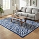 preview thumbnail 3 of 128, Nourison Jane Floral Medallion Indoor only Area Rug 5' 3" x 7' 3" - Navy/Ivory