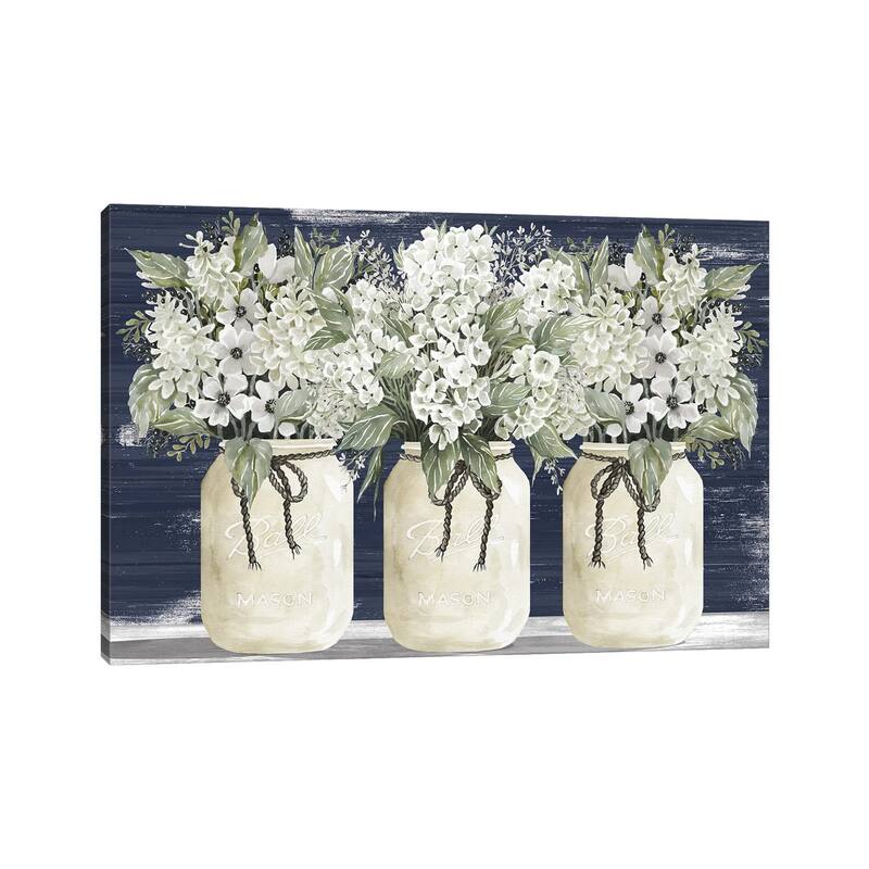 iCanvas "White Floral Trio" by Cindy Jacobs Canvas Print