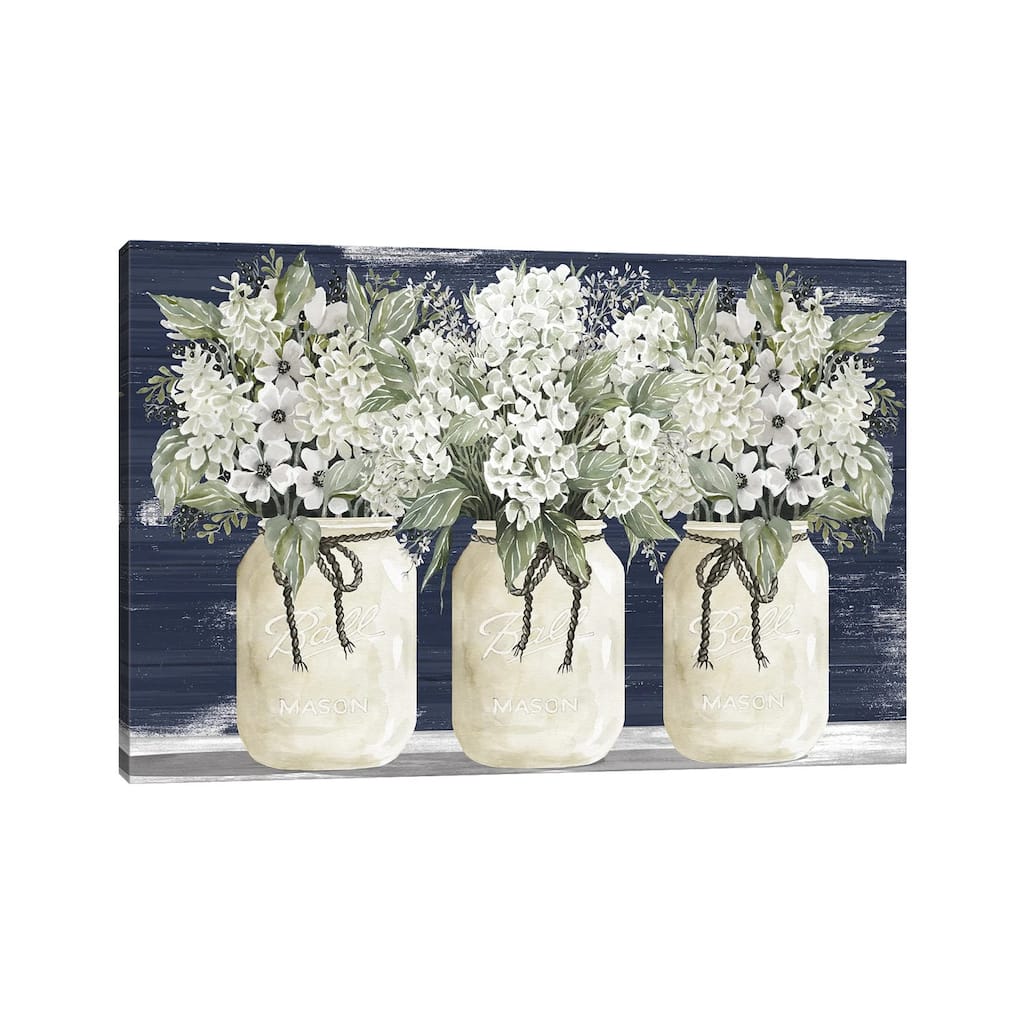 iCanvas "White Floral Trio" by Cindy Jacobs Canvas Print
