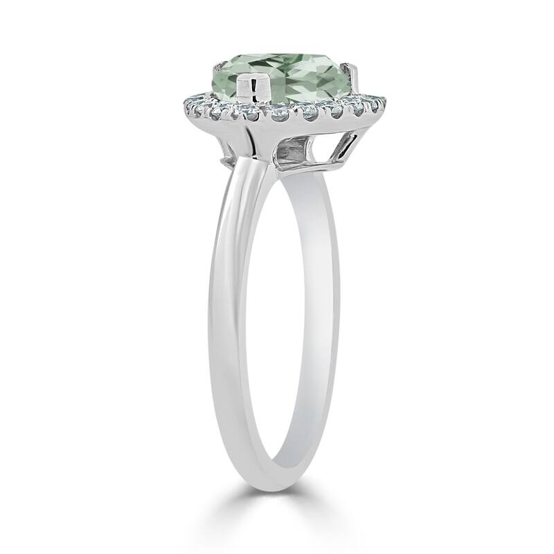 Auriya 1 1/4ct Trillion-cut Green Amethyst Halo Diamond Engagement Ring 1/4ctw 14k Gold