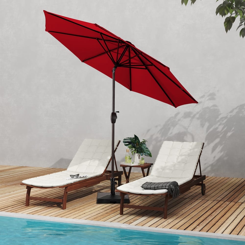 Brock 9-Foot Market Patio Umbrella with Concrete Base Weight Stand Included
