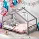 preview thumbnail 1 of 7, Twin Size House Bed Wood Bed,Solid Construction Grey