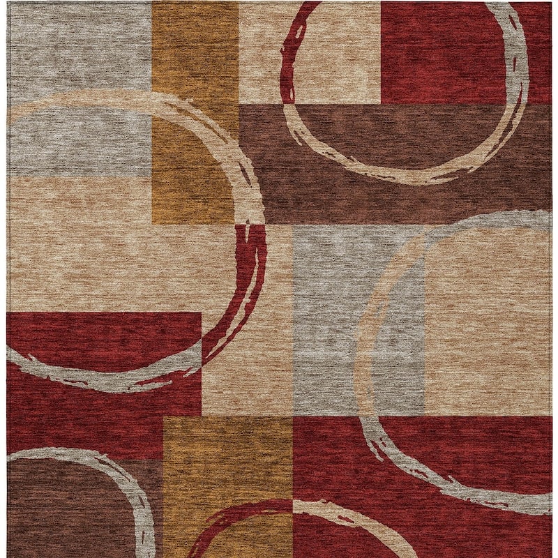 HomeRoots Geometric Modern Rectangle Outdoor Rug