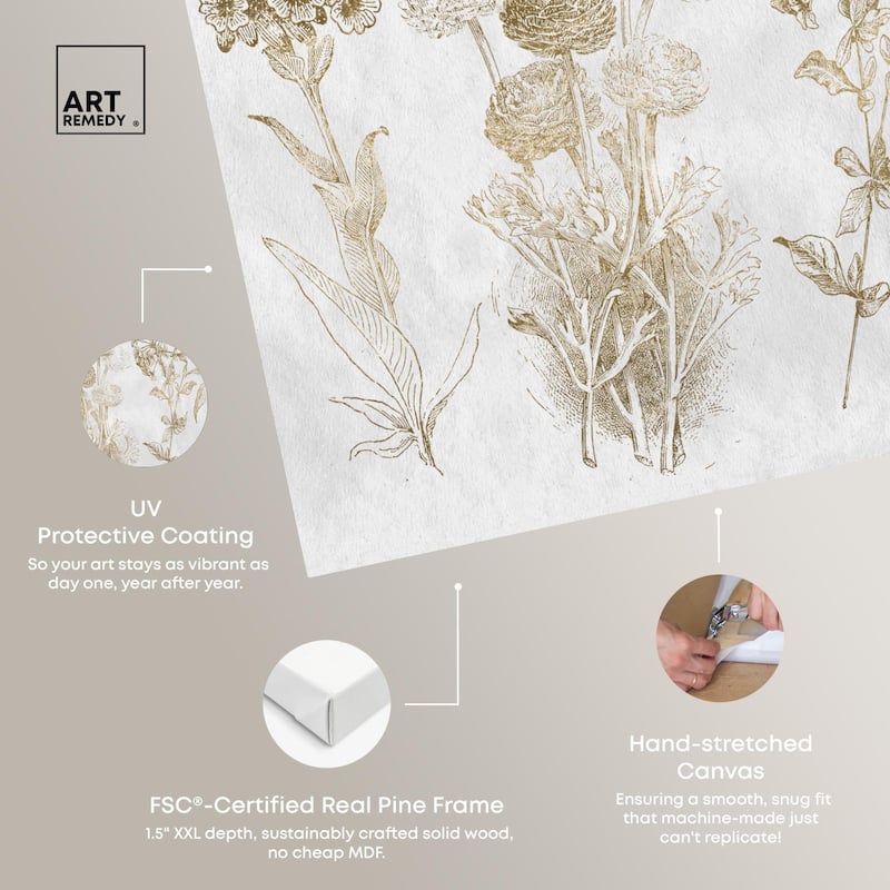 Floral Selection Quad Canvas by Art Remedy, Gallery Wrapped