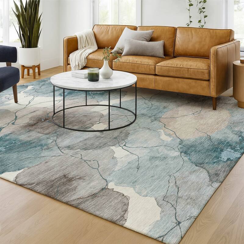 Machine Washable Indoor/ Outdoor Floral Mara Chantille Rug